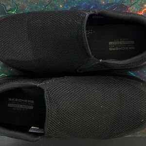 Black Air Cooled Goga Mat Wide Fit Men's Skechers Size 12.5 W